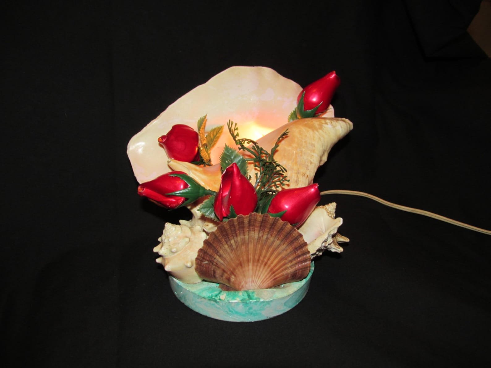 Vintage Mid Century CONCH Shell LAMP Florida Shell TV Night Etsy