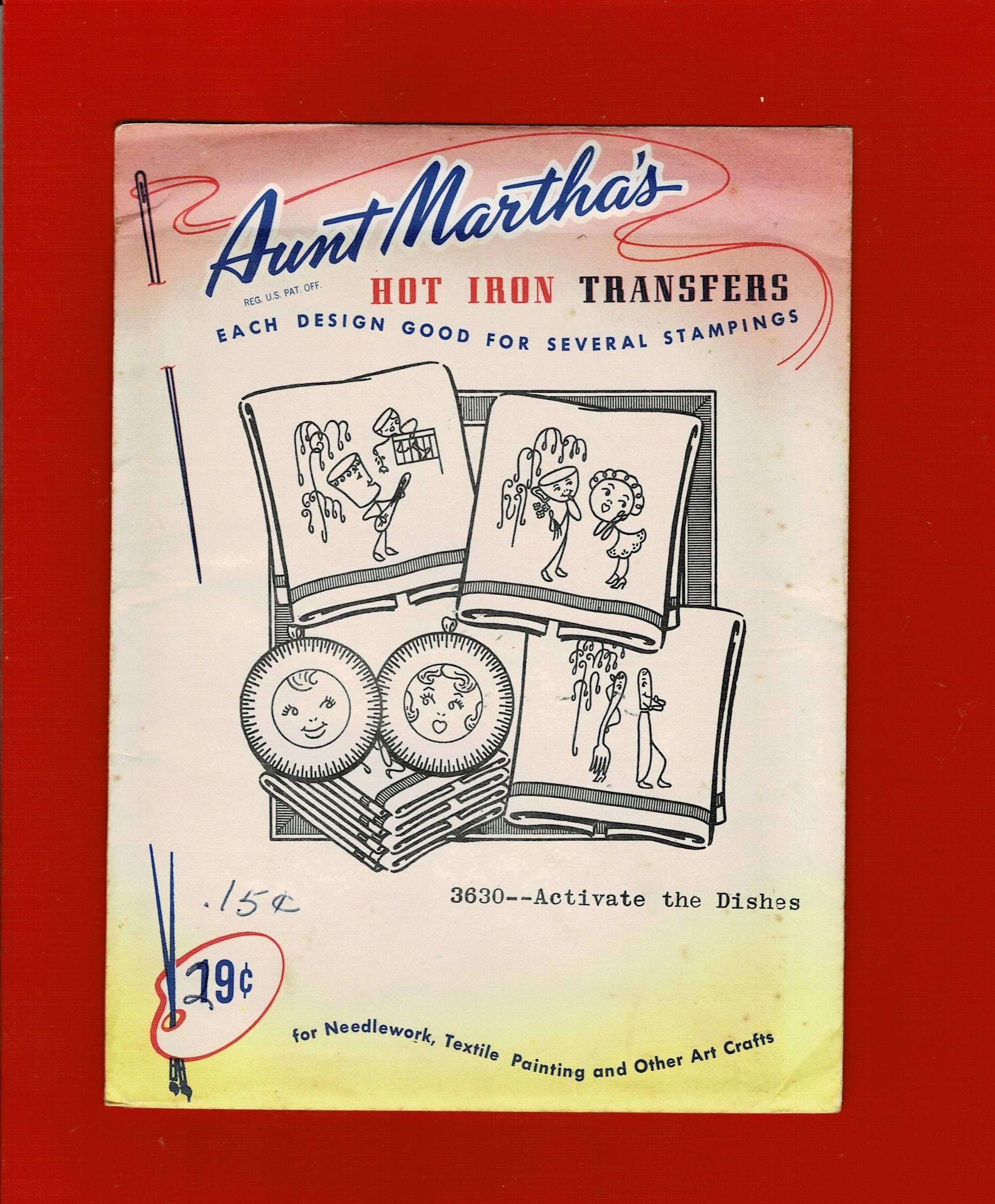 Vintage 1950s 1960s Aunt Marthas Hot Iron Transfers for Tea Towels Days ...