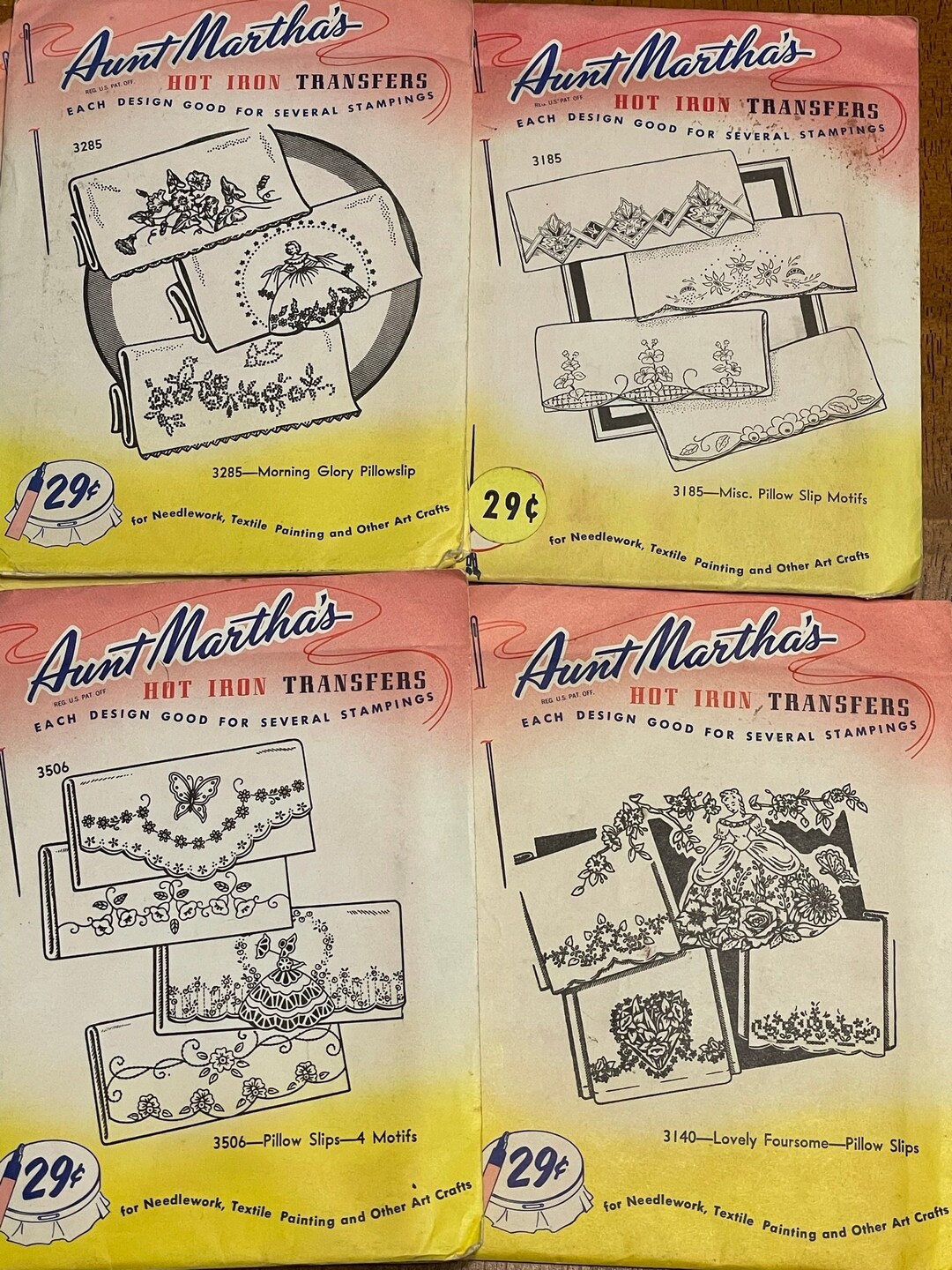 Vintage 1960s Aunt Marthas Hot Iron Transfer for Pillow Slips ...