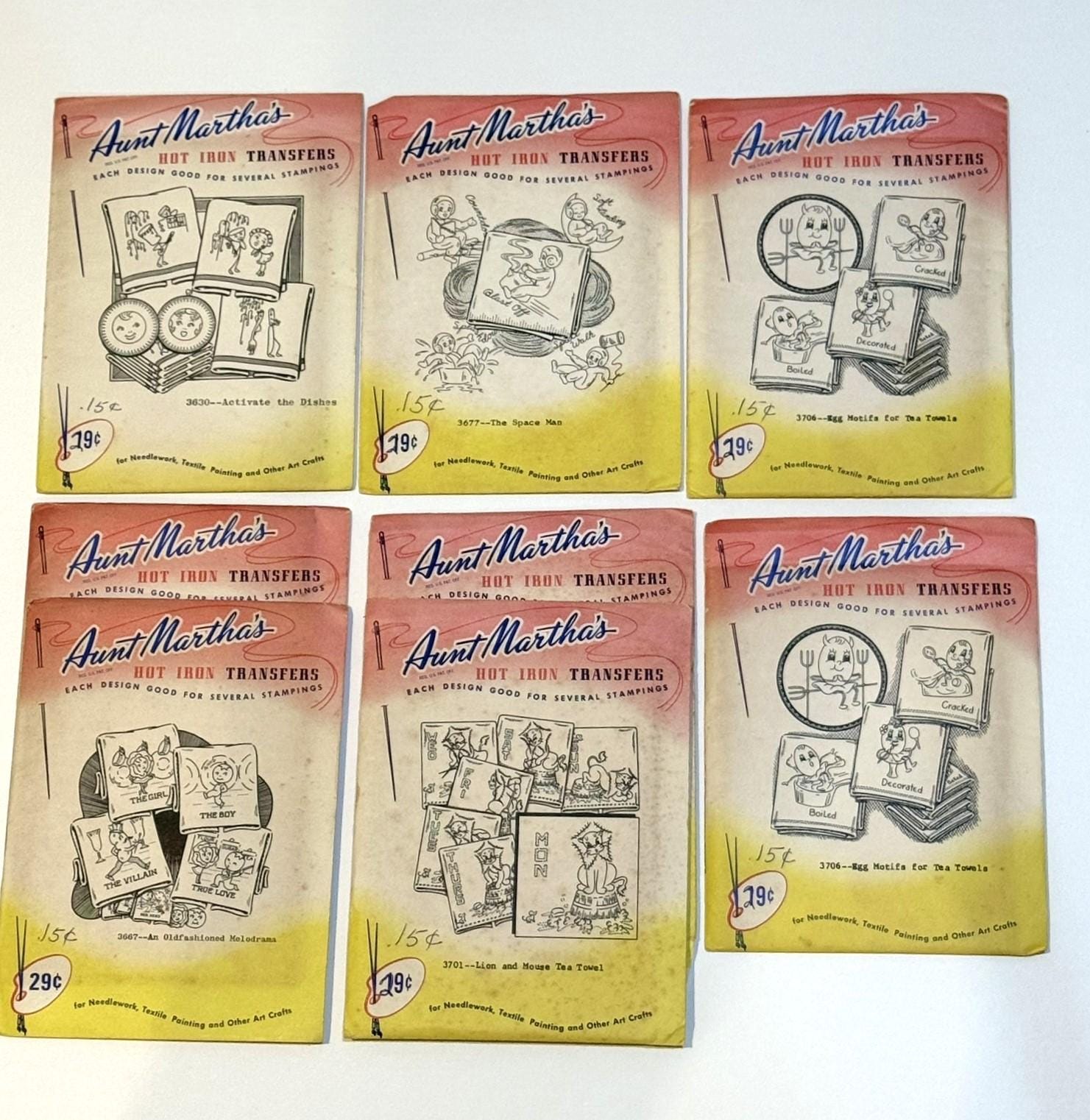 Vintage 1950s 1960s Aunt Marthas Hot Iron Transfers for Tea Towels Days ...