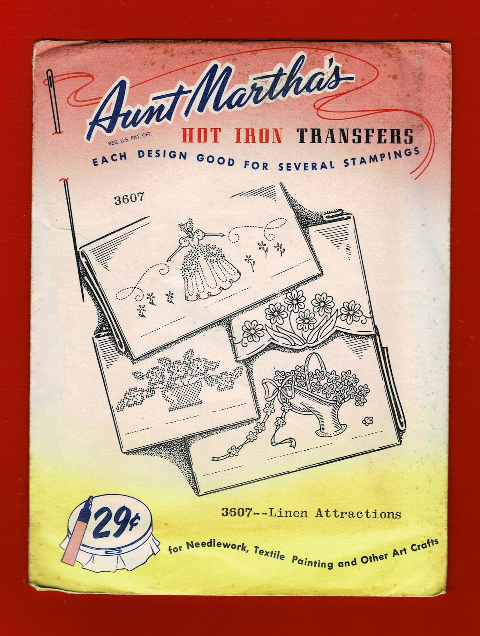 Vintage 1960s Aunt Marthas Hot Iron Transfer for Pillow Slips ...