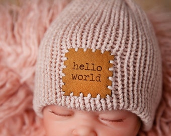 Newborn Hello world hello rainbow, Baby beanie, Newborn photoshoot prop, Welcome baby gift, baby announcement, baby shower gift