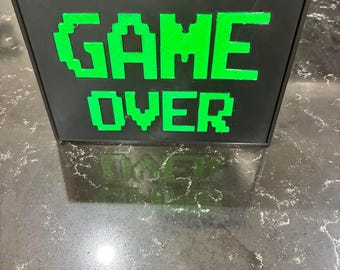 Retro “GAME OVER” Lightbox – Pixel Art Gaming Lamp for Game Rooms, Desks & Gifts