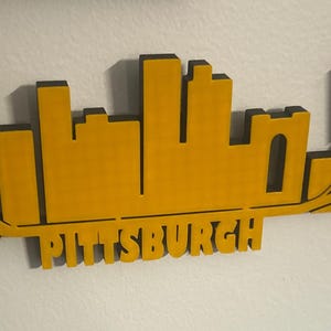 3D Printed Pittsburgh Skyline Wall Art – City Silhouette Décor