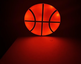Custom 3D Printed Basketball Night Light: Personalized Sports Lamp