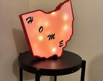 3D Printed State-Shaped Lights with Custom Messages – Personalized Light for Home, Office, or Gifts