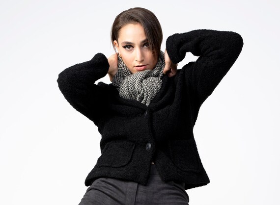 black work cardigan womens