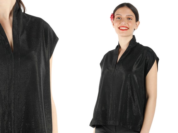 elegant black tops for evening