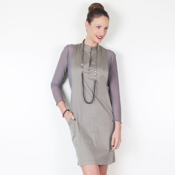 grey pinafore dress womens