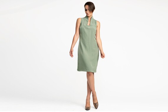 olive green dress casual