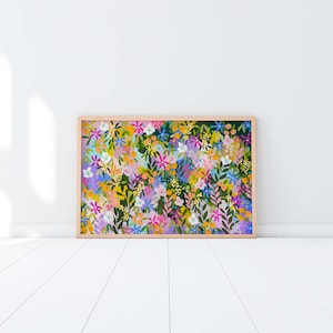 Margaritas de lirio de flores silvestres de colores australianos - Impresión de bellas artes