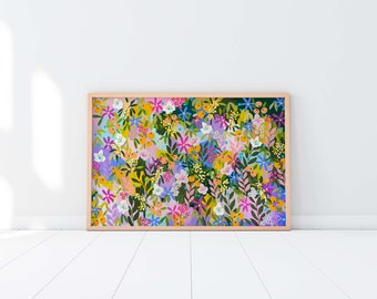 Australian colourful wildflower lily daisies - Fine Art Print