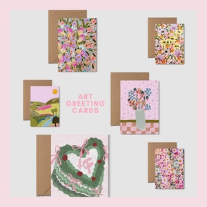 Lot de cartes de voeux artistiques - 5 pièces aléatoires