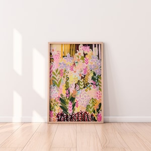 Neutral pinks floral - Botanical art print