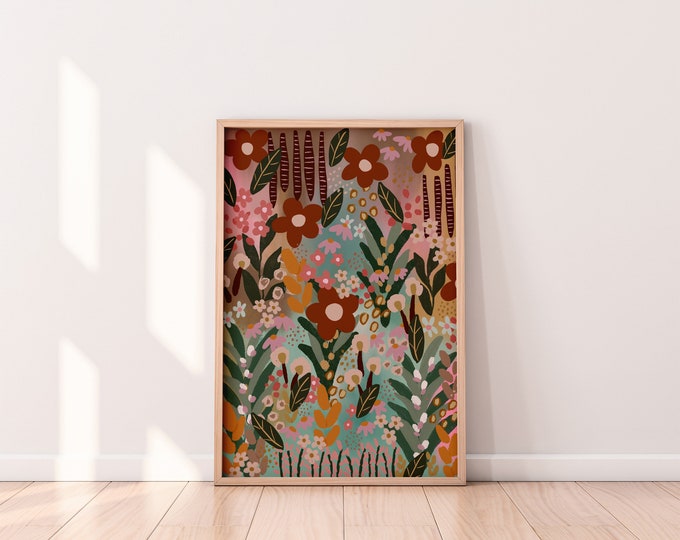 Earthy floral botanical - Fine Art Print