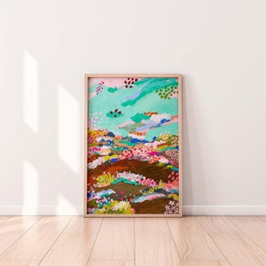 花が咲き乱れる草原 - 風景アートプリント