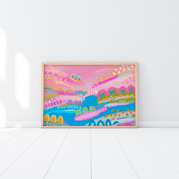 青い海 - カラフルな保育園のアートプリント