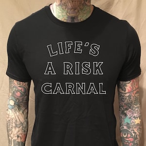 Outline Risk Text Black Tee