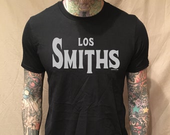 Los Smiths Text on Black Tee