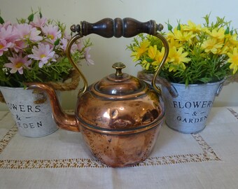 Stunning Vintage Copper Kettle Great Condition Well Polished Fireside Companion Copper and Brass Kettle for kitchen