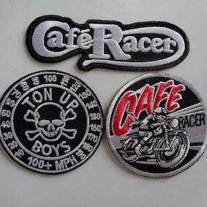Cafe Racer Motorcycle Patch Iron On Or Sew On Patches Embroidered Motorcycle Patch  Ton up boya