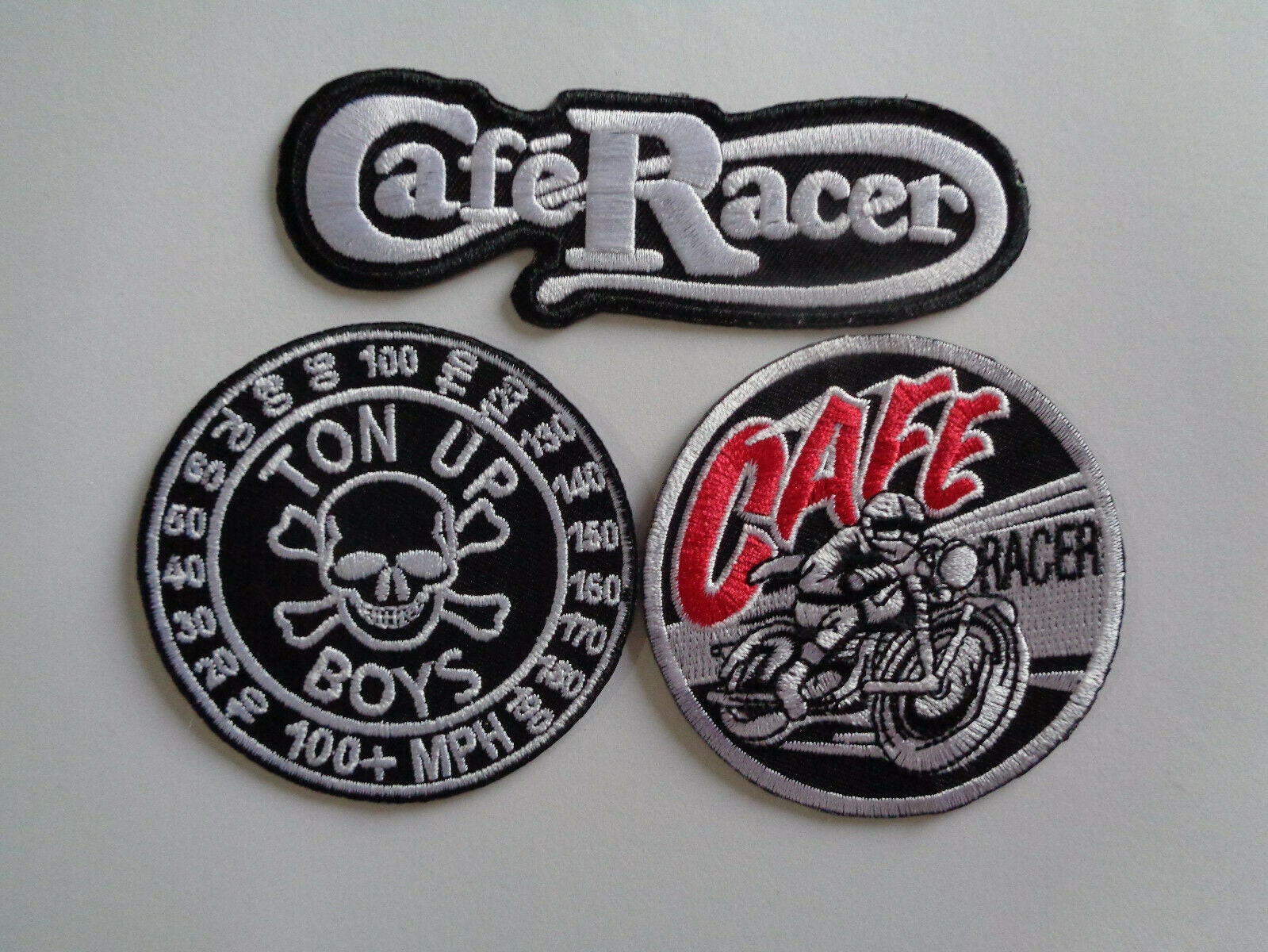 CAFE RACER MOTORCYCLE LOGO Sport Motor Racing Car Embroidered Iron On Patch sew 
