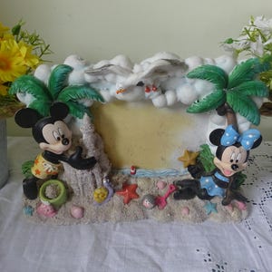 Cadre photo vintage Disney avec Micky et Minnie Mouse 24 x 16 cm