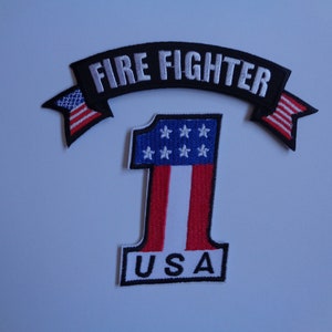 American Fire Fighter-patch Opstrijk- of naaipatches Geborduurde Amerikaanse brandweermanpatch
