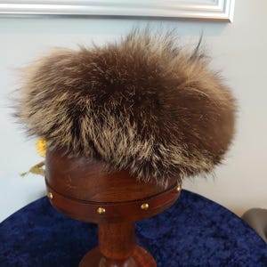 Auténtico sombrero vintage de piel de marta cibelina para mujer, fabricado en Rusia con piel auténtica.