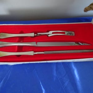 Vintage Old Hall stainless steel carving set complete with box in lovely condition
