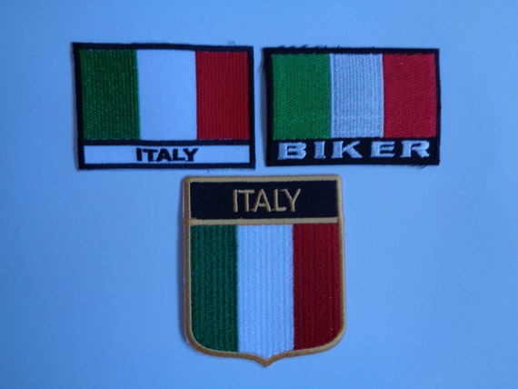 ITALY ITALIAN BIKER RACING FLAG PATCH Patches backpack BADGE IRON EMBROIDERED 