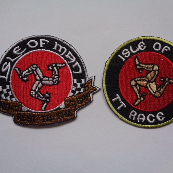 Isle Of Man Motorcycle Patch Iron On Or Sew On Patches Embroidered Racing Patch