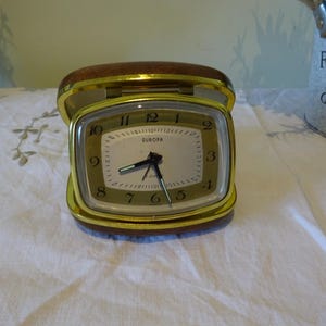 Vintage Europa travel alarm clock 2 jewel made in Germany in fantastic condition