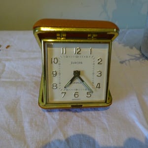 Vintage Europa travel alarm clock 2 jewel made in Germany in stunning condition