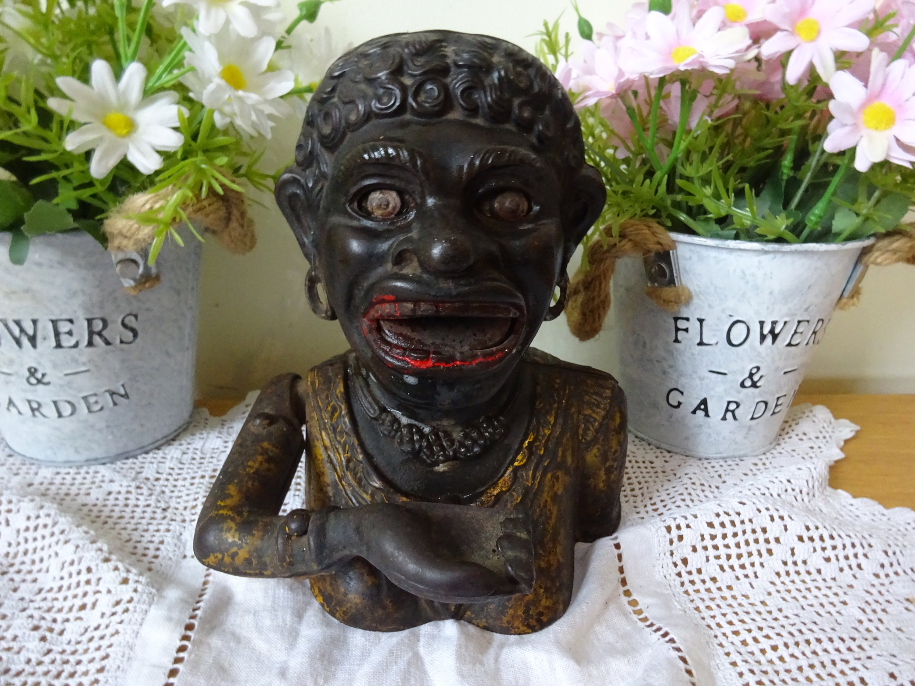 Antique 1890 Black American J.E. Stevens Dinah Cast Iron