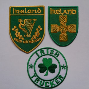 Ireland Flag Patch Iron On Or Sew On Patches Embroidered Eire Flag Patch Erin Go Bragh Shamrock