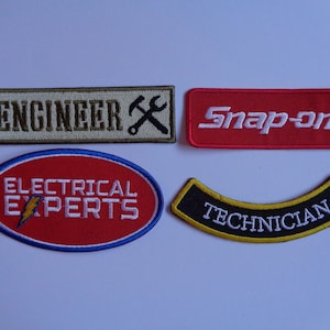 Engineers  Patch Electrician Patch  Technician  Patch Motor Sport Racing Patch Iron On Or Sew On Patches Embroidered Overalls Patch