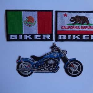 California Republic Motorcycle Patch Iron On Or Sew On Patches Embroidered Mexican Biker Sturgis Hard Tail Chopper Patch