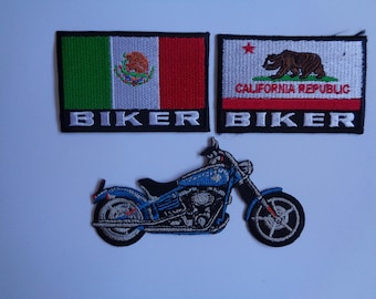 California Republic Motorcycle Patch Iron On Or Sew On Patches Embroidered Mexican Biker Sturgis Hard Tail Chopper Patch