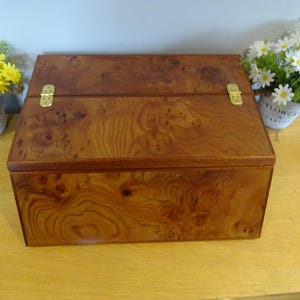 Vintage walnut writing box desk top stationary box in stunning  39 x 31 x 13cm Circa 1950&#39;s