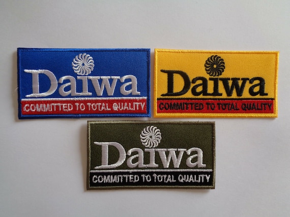 daiwa bait reel fishing tool embroidered iron on sew patches 4.1/4"x1 pc 
