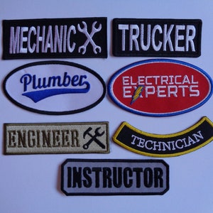 Motor Mechanic Patch Trucker Patch Iron On Or Sew On Patches Embroidered Mechanic Overalls Patch Electrician Technician Patch