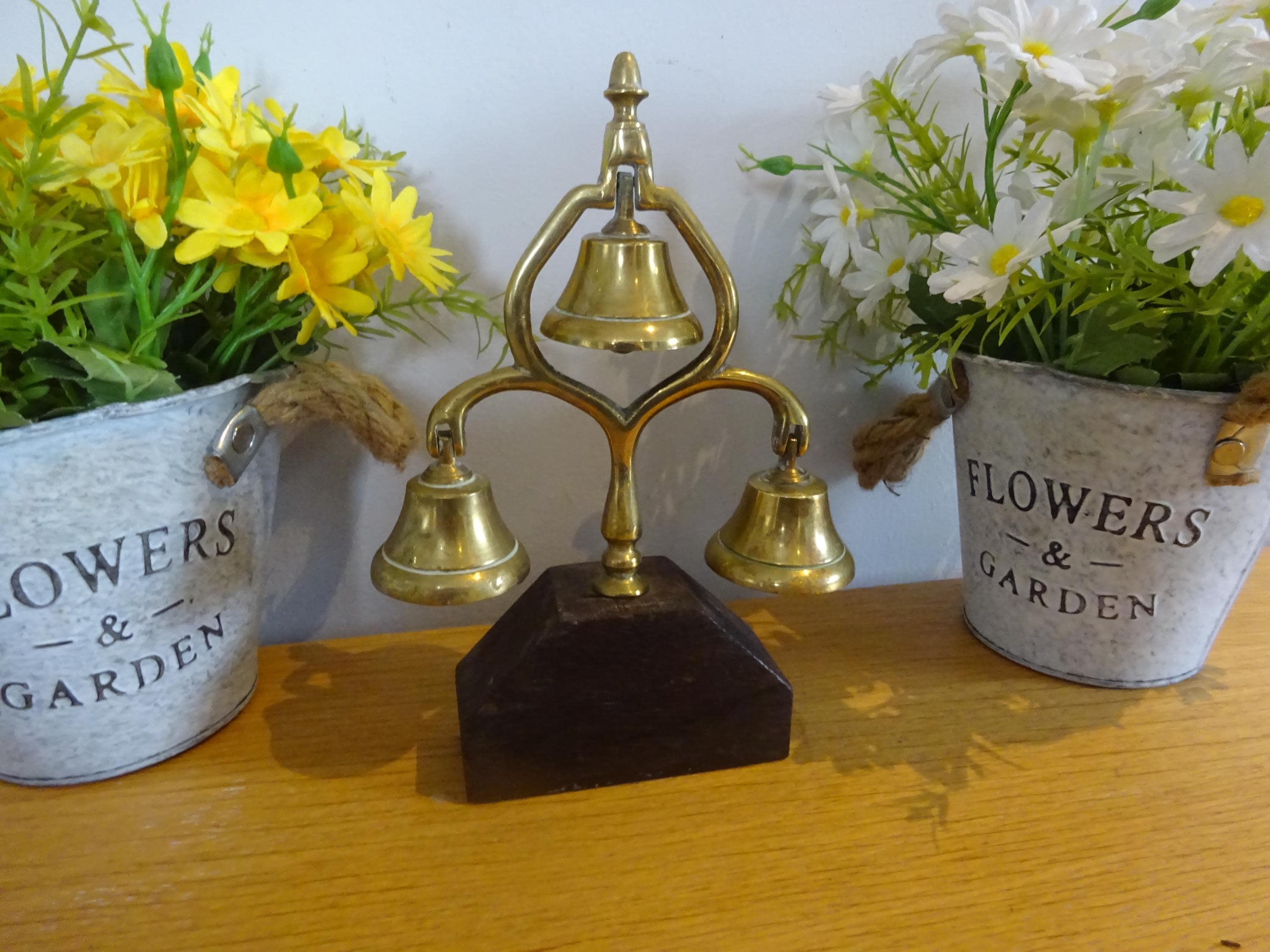 Rare Victorian 3 Tier Brass Bell Tree / Table Top Service Butlers Bell ...