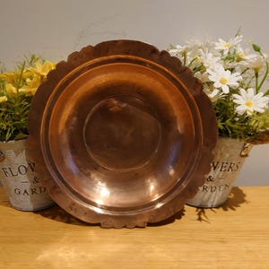 Vintage heavy copper dish copper planter / copper planter stand heavy polished copper Potpourri dish  21 x 21 x 4cm