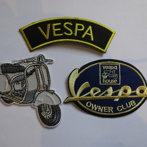 Vespa Scooter Patch Iron On Or Sew On Patches Embroidered Vespa Owners Club