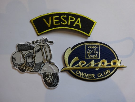 Parche Vespa Scooter para planchar o coser parches bordados Vespa Owners Club Etsy Espana