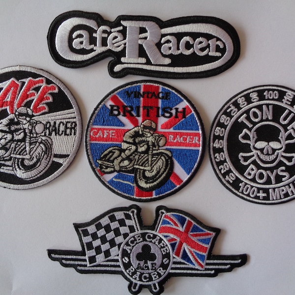 Motorbike Cafe Racer Motorcycle Patch Iron On Or Sew On Patches Embroidered Motorcycle Patch  Cafe Racer Ton Up Boys