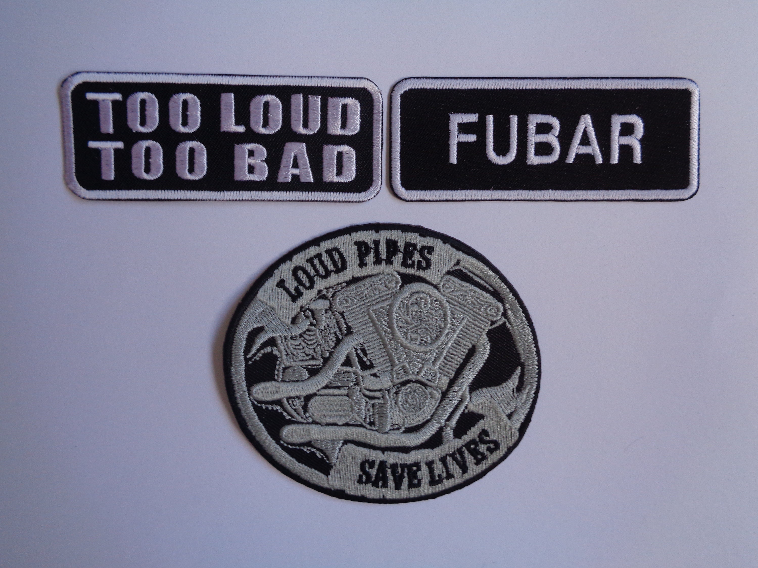 Loud Pipes Save Lives Biker Motorcycle Embroidered Iron On Patch Aufnäher Loud Pipes Save Lives Biker Motorcycle Embroidered Iron On Patch Aufnäher