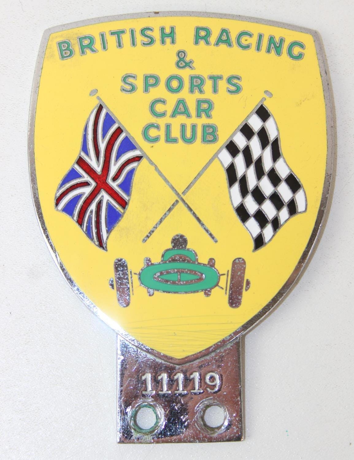 Vintage Vintage Enamel British Racing & Sports Car Club Badge 