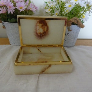 Vintage onyx jewelry box